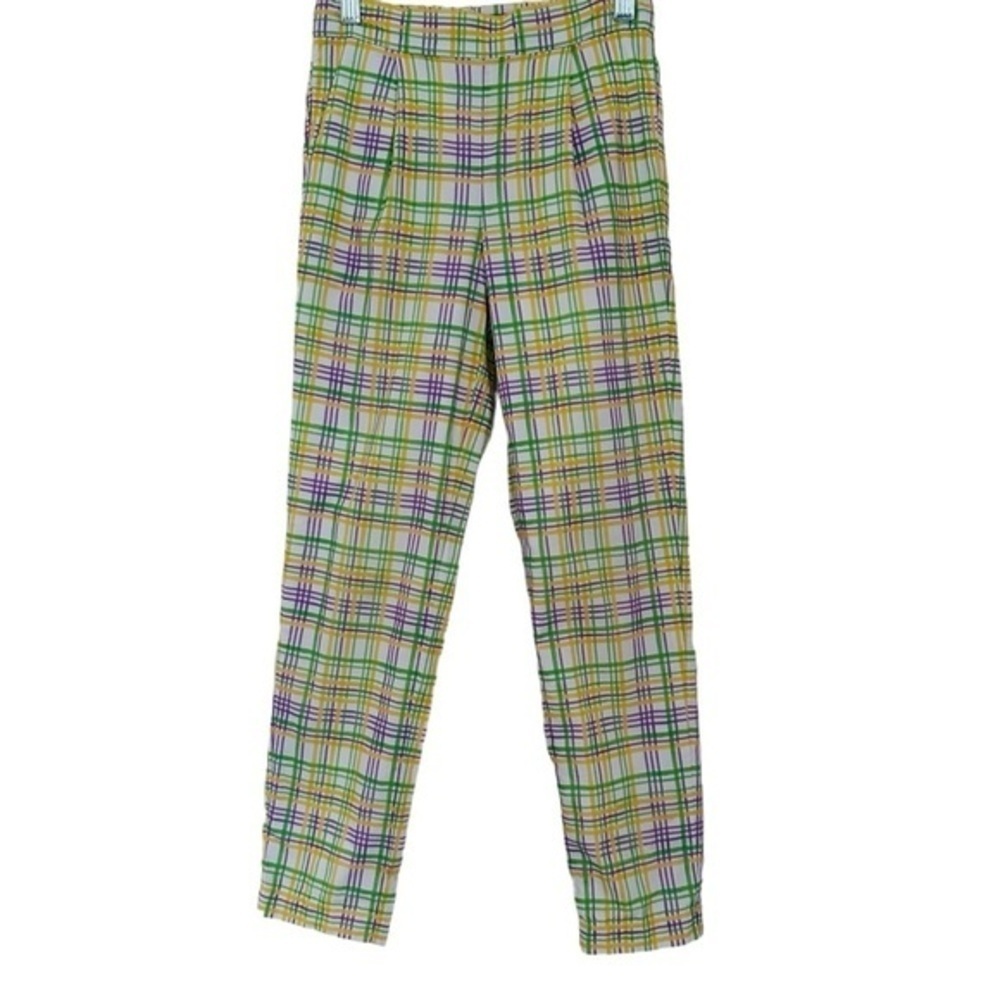 SMOCKING BIRD PASTEL PLAID COTTON PANTS SIZE 8
